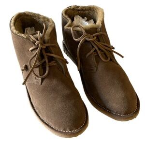 BEEK Penguin Genuine Shearling Lined Chukka Boot In Pecan - Women’s 11